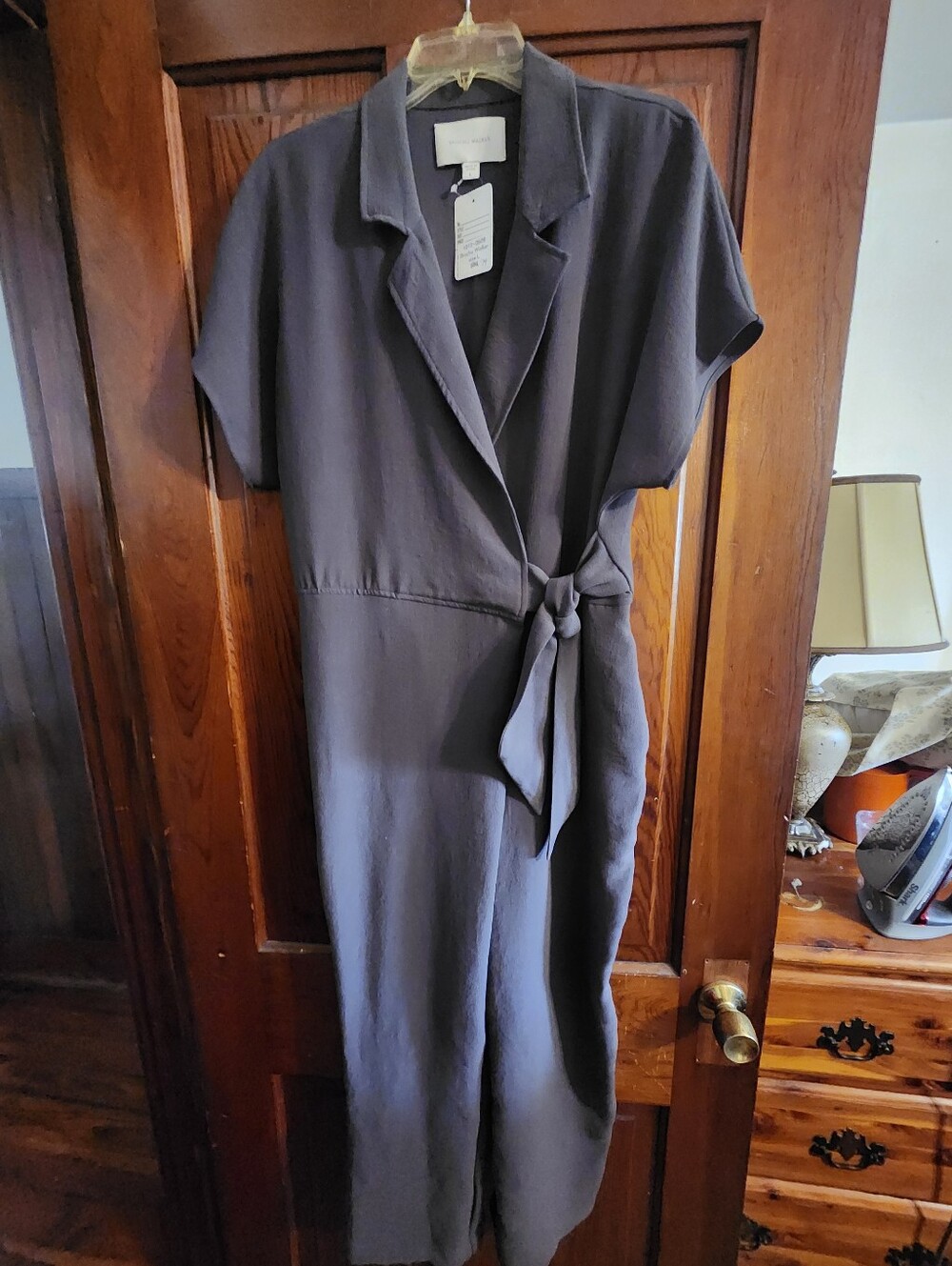 Brochu Walker Chargoal Gray Polyester Wide Leg Jumpsuit